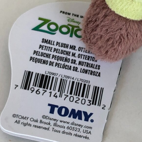 Disney Zootopia New w/Tag Mr.Otterton 9-Inch Plush Stuffed Animal - Picture 7 of 9